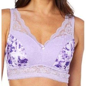 Rhonda Shear 2pk Lace "Curve Envy" Pin-Up Bra w/Remove Pad Purple/Pink XL